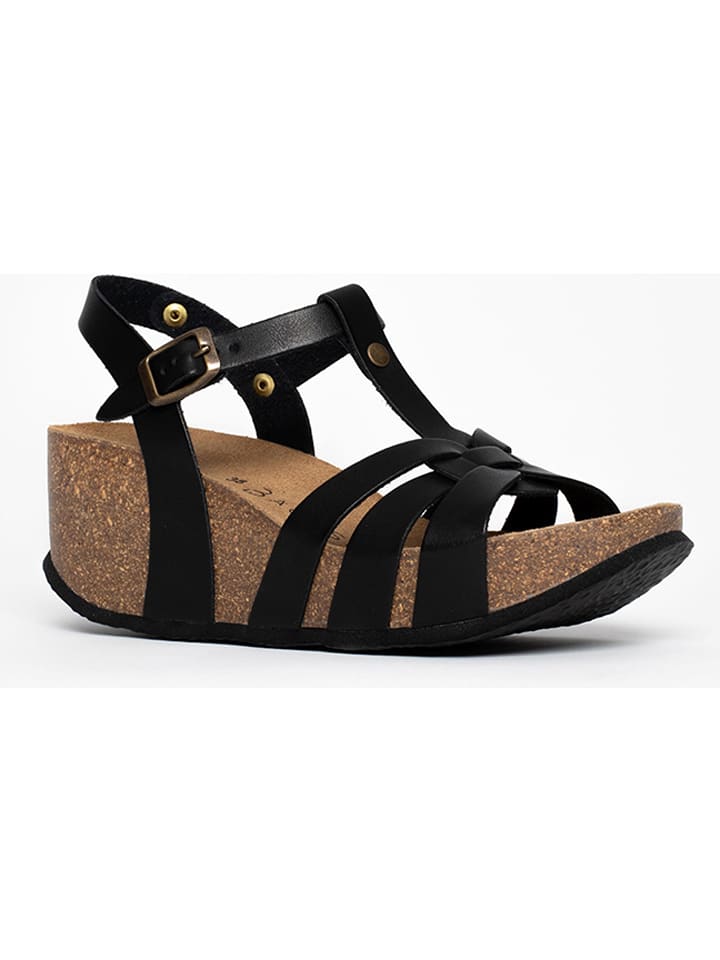 BACKSUN Keilsandaletten "Cagliari" in Schwarz - 54% | Größe 36 | Damen-sandalen