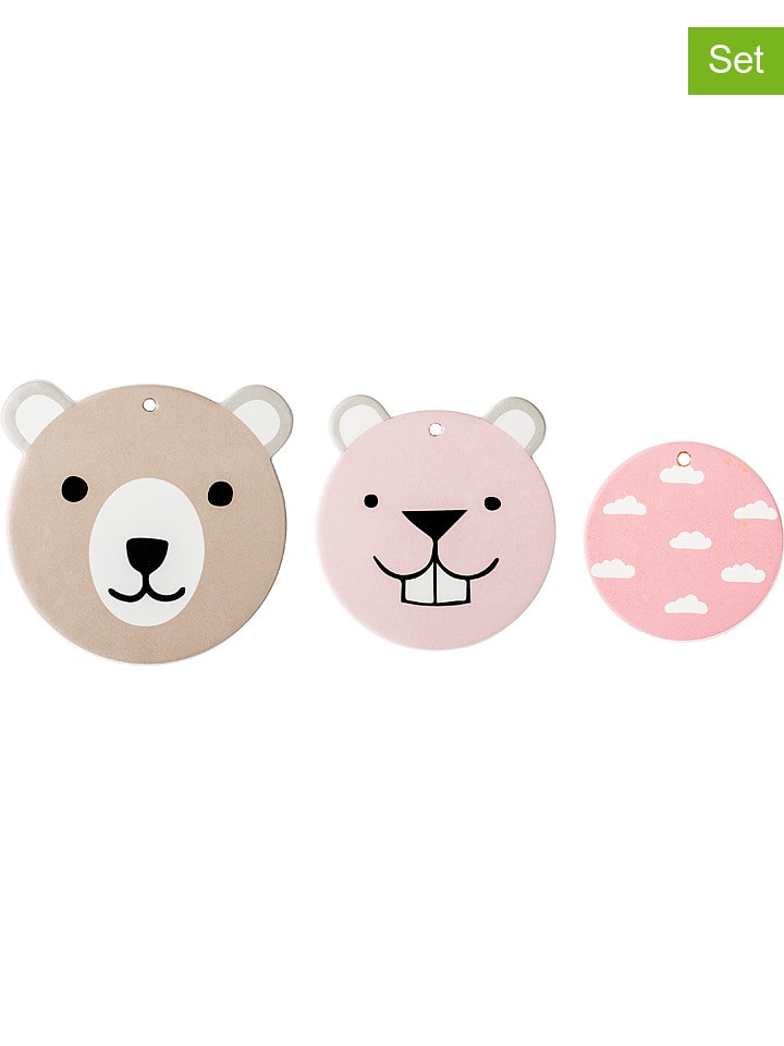 Bloomingville mini 3er-Set: Wandplatten in Beige/ Rosa - 65% | Wanddekoration