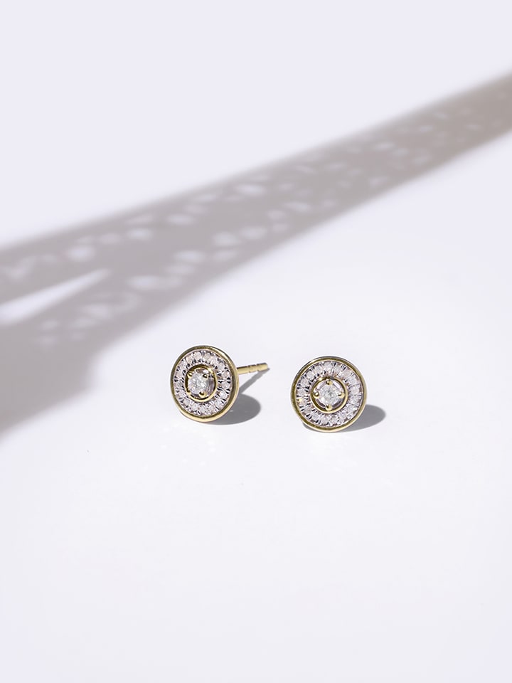 DIAMOND & CO Złote kolczyki-wkrętki "Divine" z diamentami rozmiar: onesize