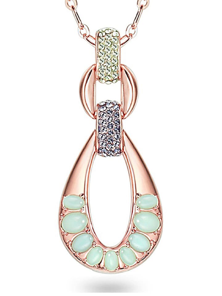 Saint Francis Crystals Rosévergold. Halskette mit Anhänger - (L)46 cm