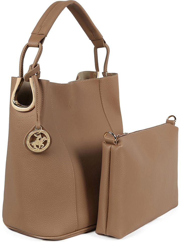 Beverly Hills Polo Club Schultertasche in Beige - (B)35 x (H)32 x (T)17 cm