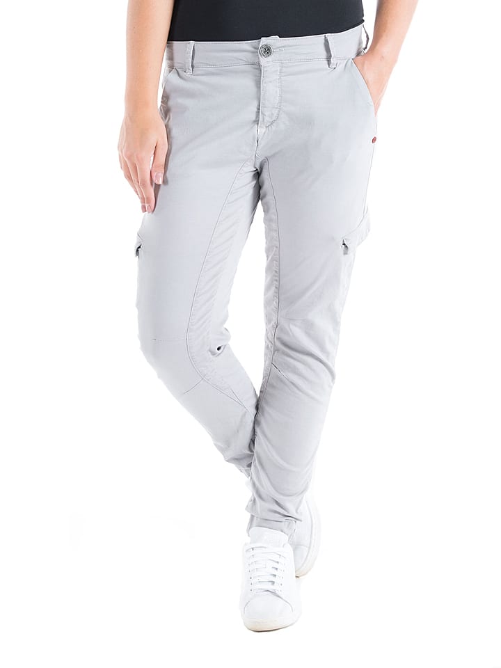 Timezone Cargohose ´´Susa´´ - Slim fit - in Hellgrau - 54% | Größe W27 | Damenhosen Timezone Cargohose ´´Susa´´ - Slim fit - in Hellgrau - 54% | Größe W27 | Damenhosen