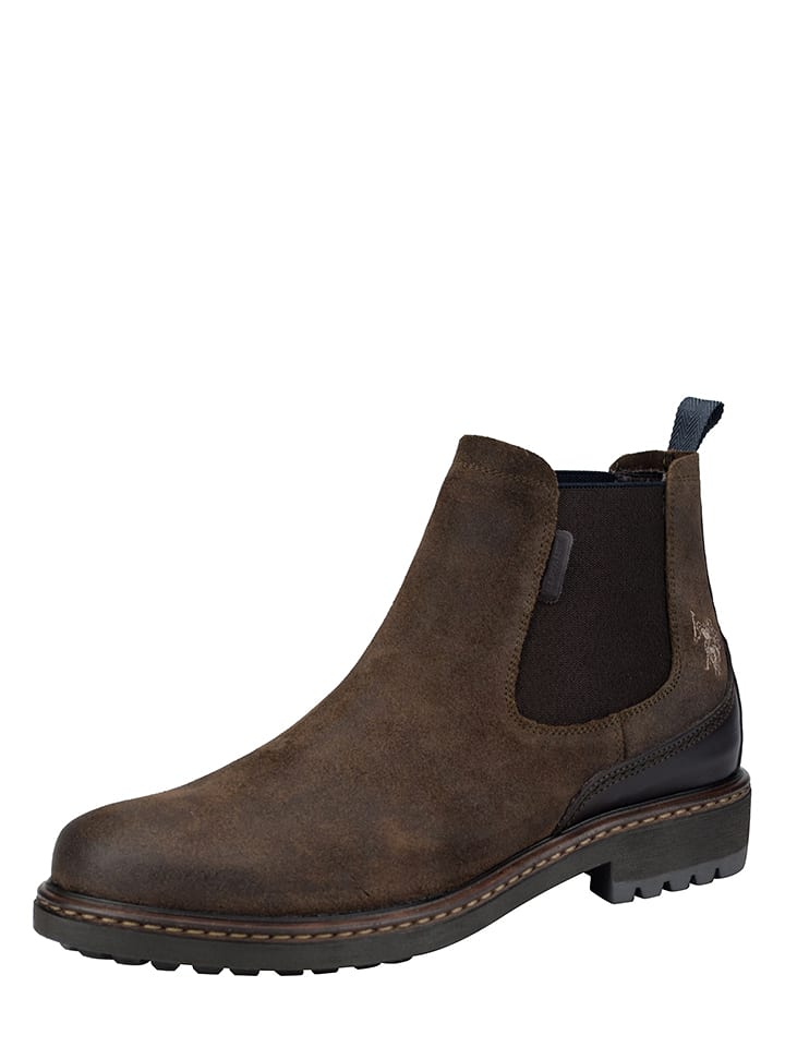 U.S. Polo - Leder-Chelsea Boots "Vermont Suede" in Braun ...