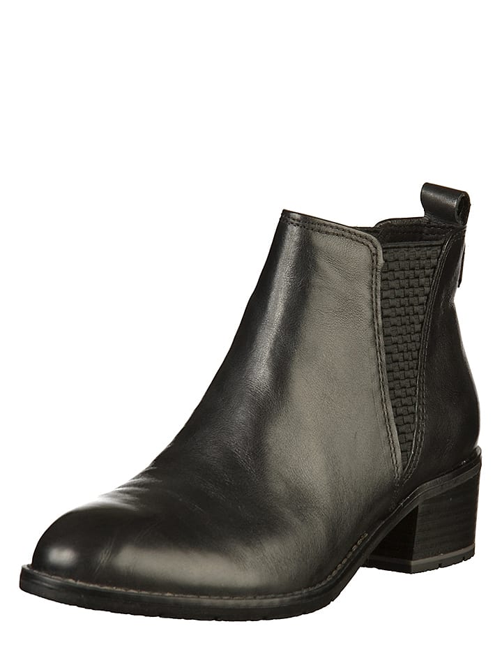 Marco Tozzi - Leder-Chelsea-Boots in Schwarz | limango Outlet