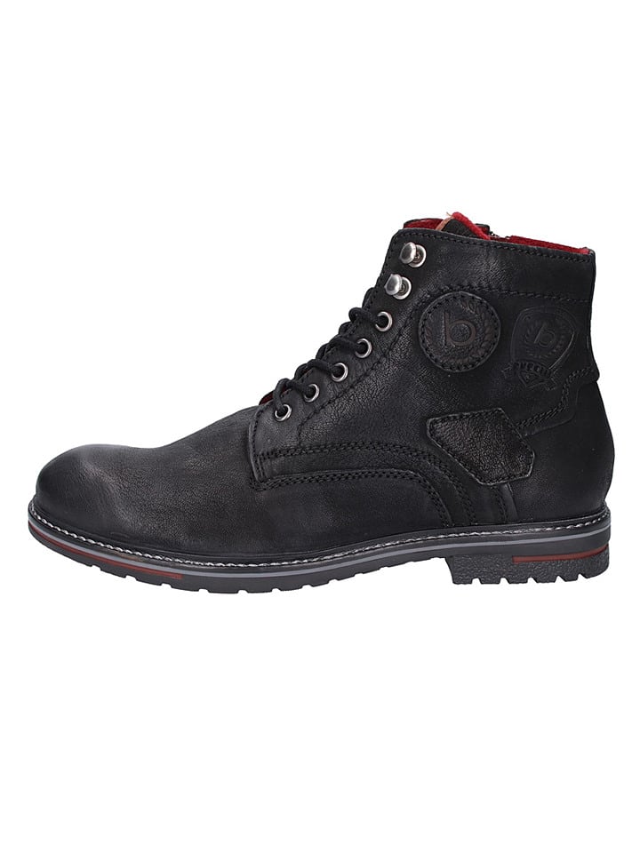 Bugatti Leder-Boots in Schwarz  Größe 41