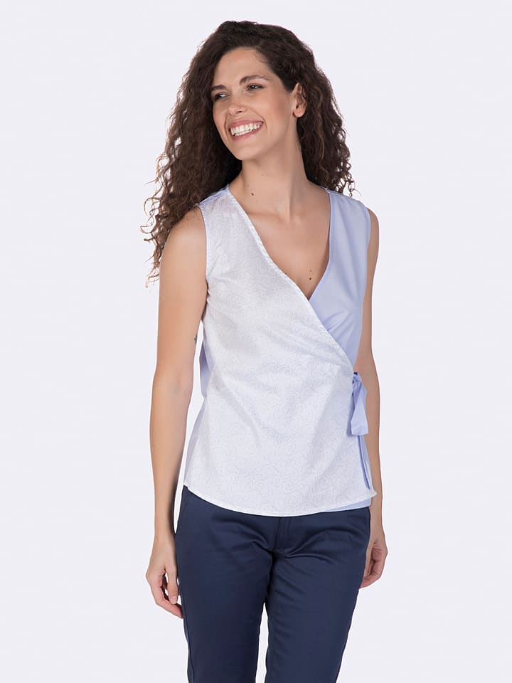 GIORGIO DI MARE Wickelbluse in Hellblau - 60% | Größe XL | Damen tops GIORGIO DI MARE Wickelbluse in Hellblau - 60% | Größe XL | Damen tops
