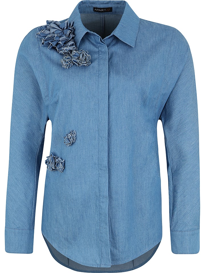 APART Jeansbluse in Blau - 47% | Größe 34 | Damen blusen APART Jeansbluse in Blau - 47% | Größe 34 | Damen blusen