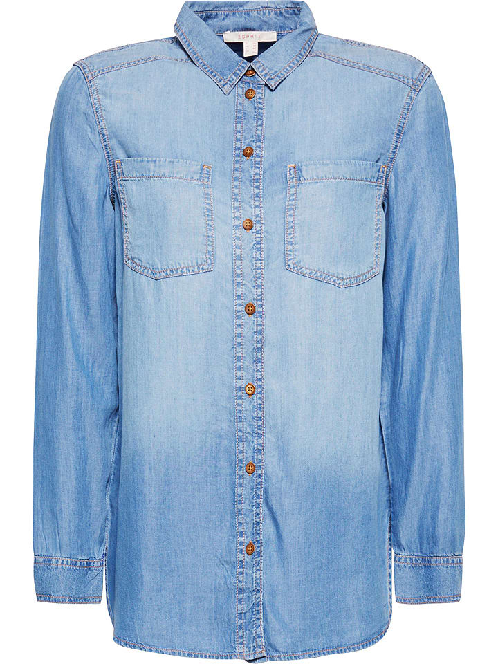 ESPRIT Jeansbluse in Blau - 42% | Größe 42 | Damen blusen ESPRIT Jeansbluse in Blau - 42% | Größe 42 | Damen blusen