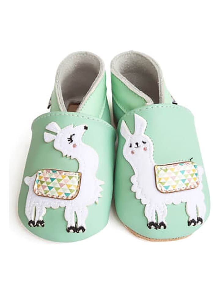 Babys Schuhe | Leder-KrabbelschuheTiger in Türkis - MK71905