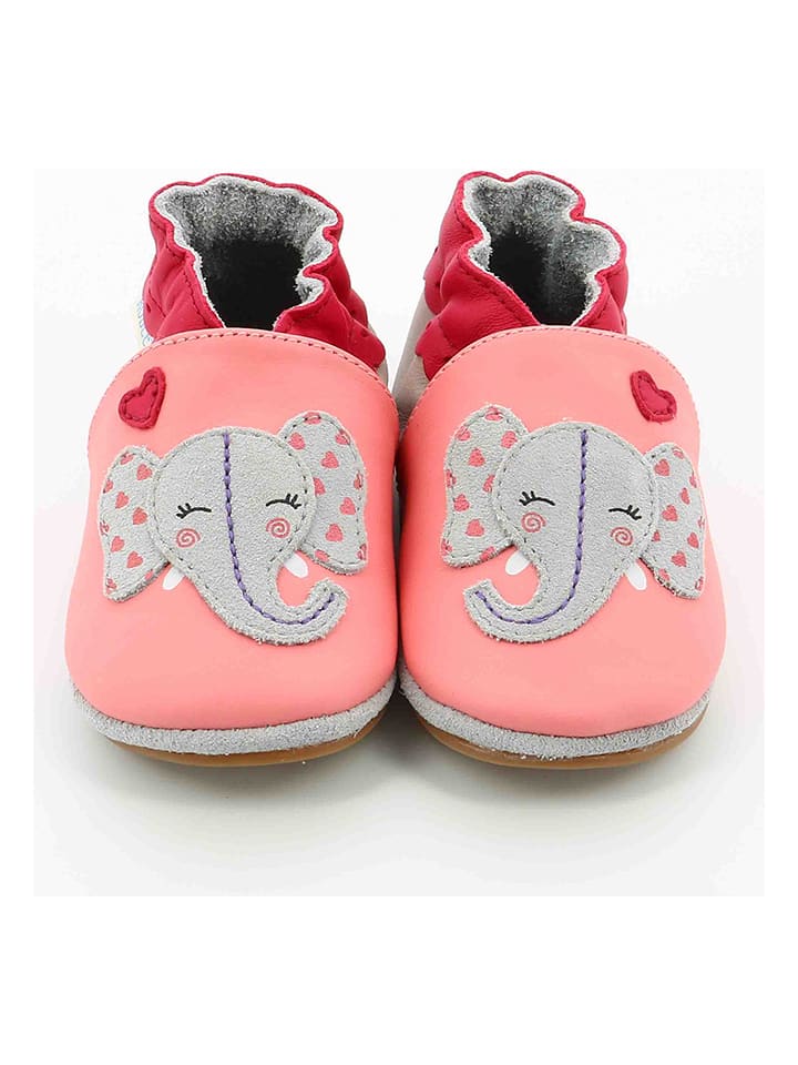 Babys Schuhe | Leder-KrabbelschuheElephanty in Rosa - QX12159