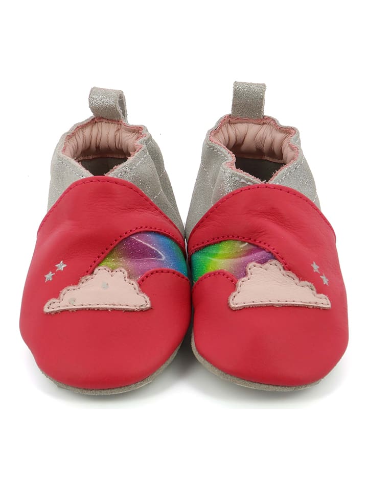 Babys Schuhe | Leder-KrabbelschuheRainbow Dream in Rot/ Beige - ZP04227