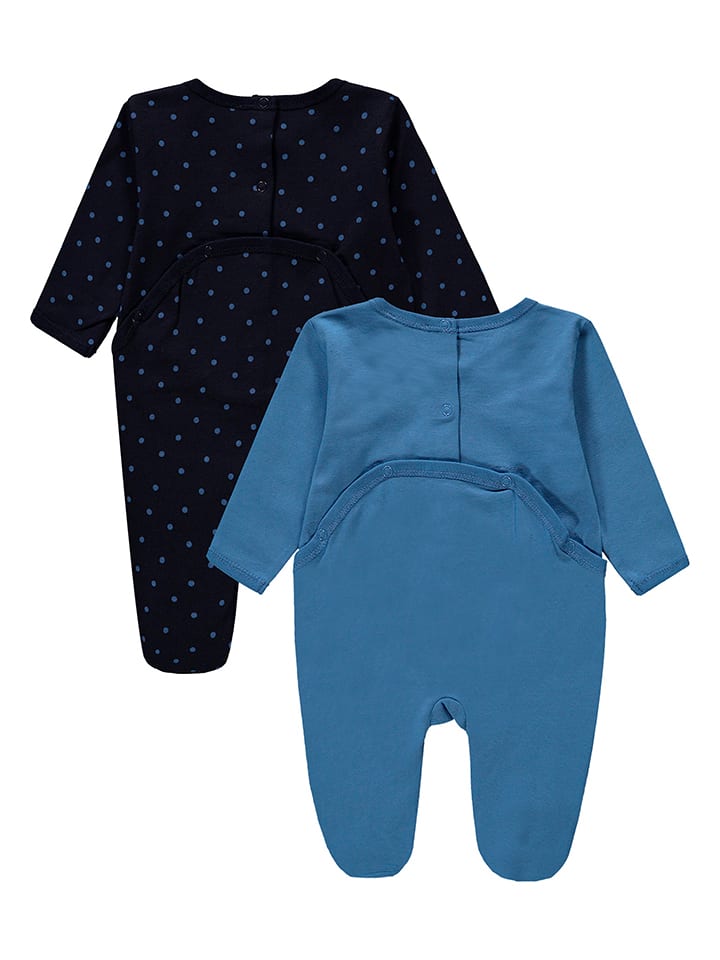 Babys Bekleidung | 2er-Set: Strampler in Blau/ Dunkelblau - SR89697