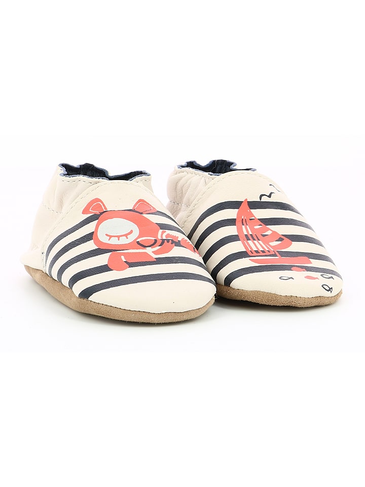 Babys Schuhe | Leder-KrabbelschuheBear Sailor in Creme/ Dunkelblau - GA94522