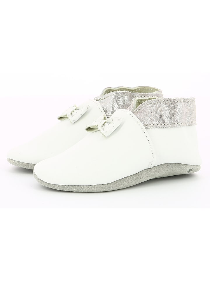 Babys Schuhe | Leder-KrabbelschuheCollection Knot in Weiß/ Silber - PD93434