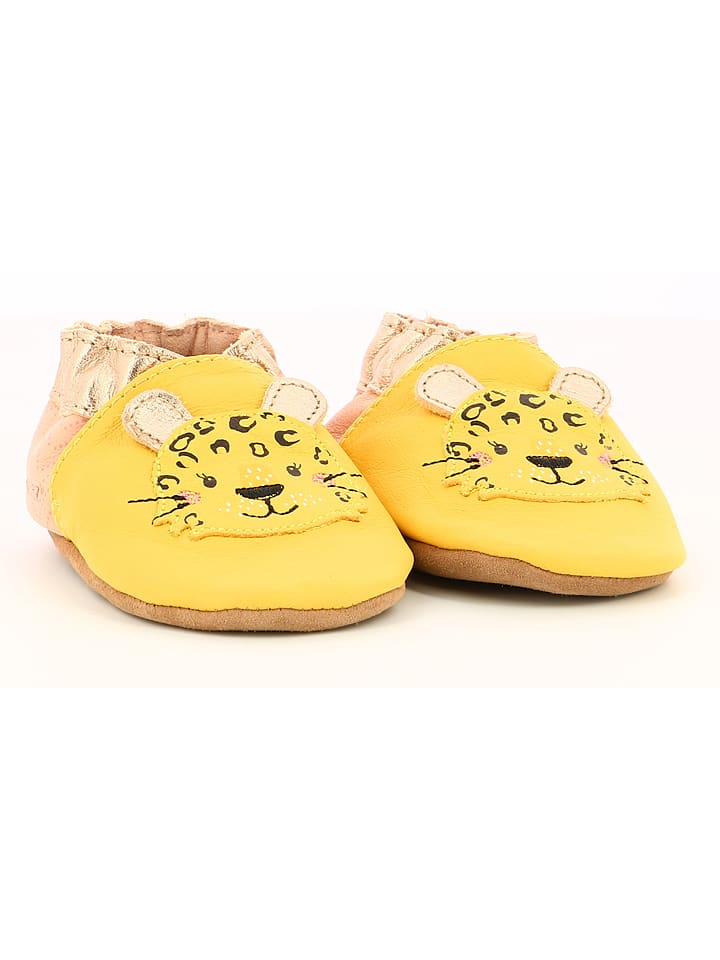 Babys Schuhe | Leder-KrabbelschuheLeopardo in Gelb/ Rosa - HV55490