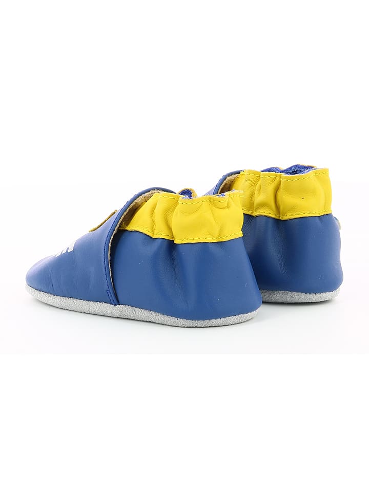 Babys Schuhe | Leder-KrabbelschuhePirate Wolf in Blau/ Gelb - BL41229