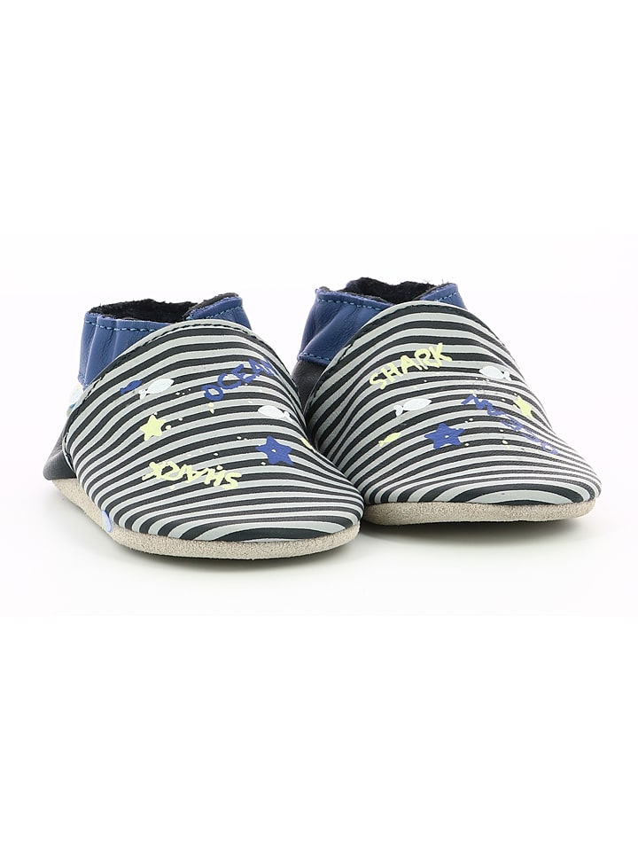 Babys Schuhe | Leder-KrabbelschuheHeart Marin in Blau/ Rosa - YJ50426