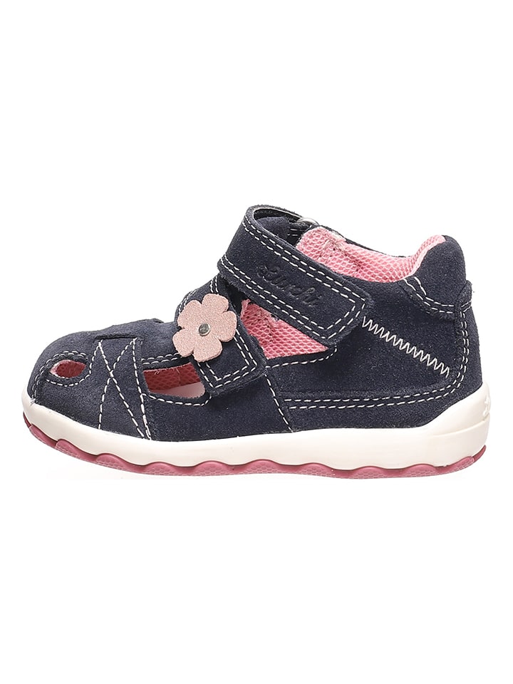 Babys Schuhe | Leder-HalbsandalenIlya in Dunkelblau/ Rosa - XF28613