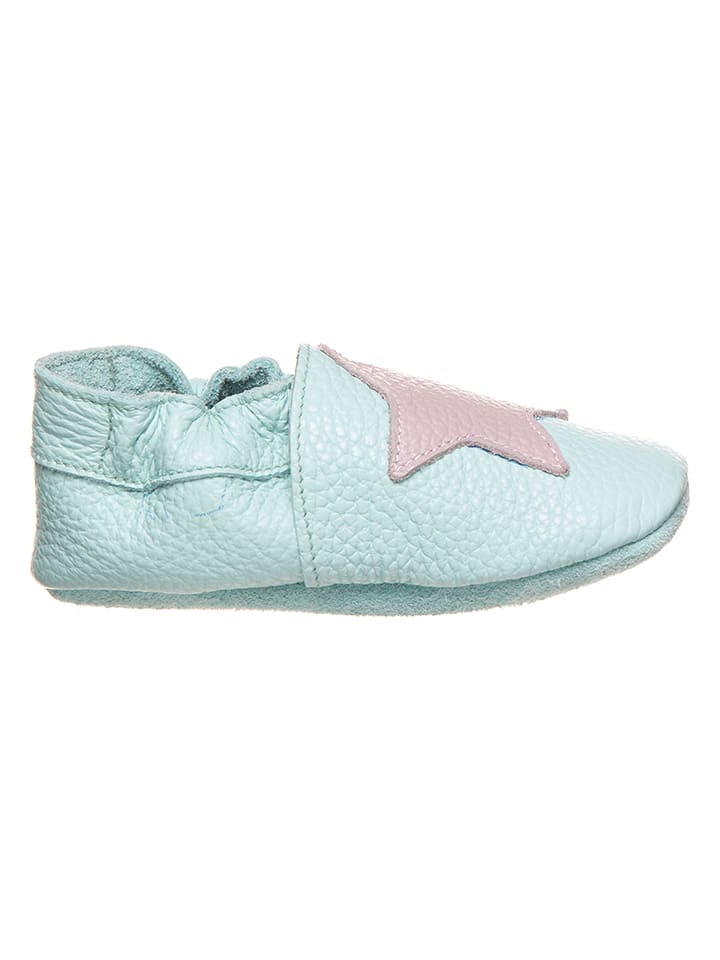 Babys Schuhe | Leder-Krabbelschuhe in Türkis - ZC93785
