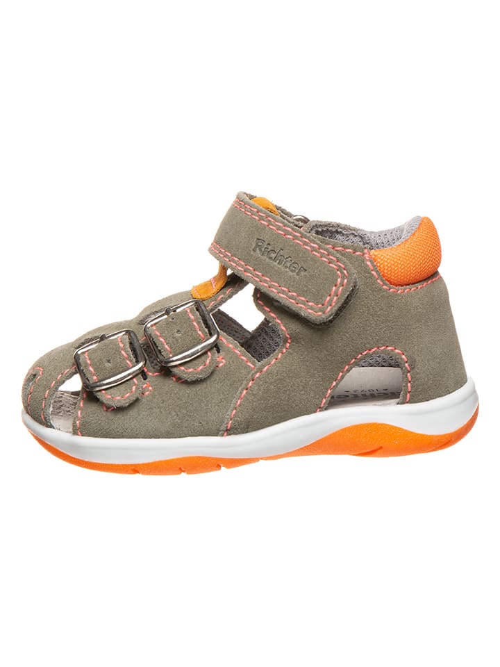 Babys Schuhe | Leder-Halbsandalen in Khaki - EH09739