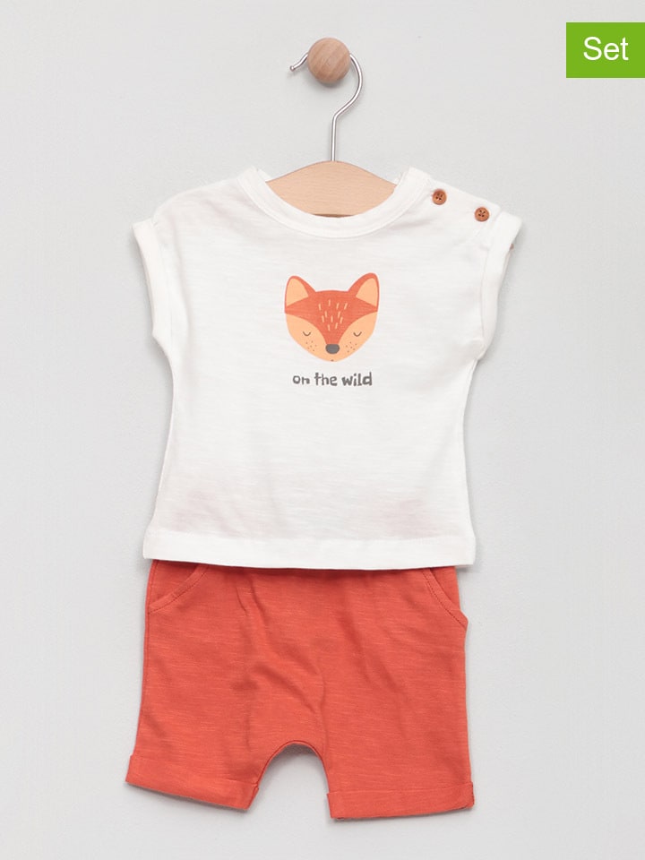 Babys Bekleidung | 2tlg. Outfit in Weiß/ Orange - WM42529