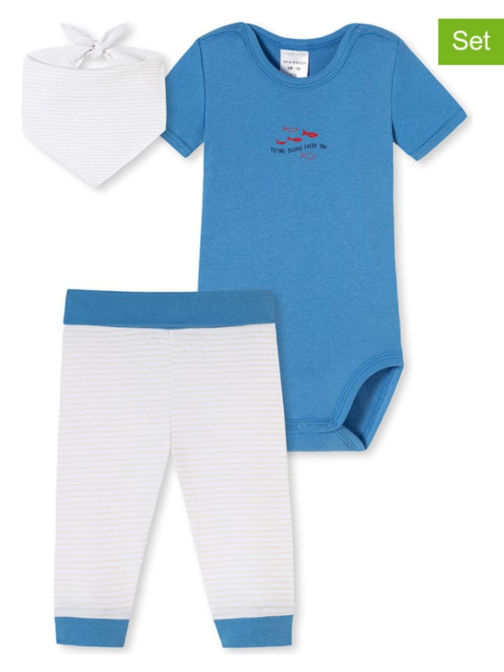 Babys Bekleidung | 3tlg. Outfit in Blau/ Weiß - RS28146