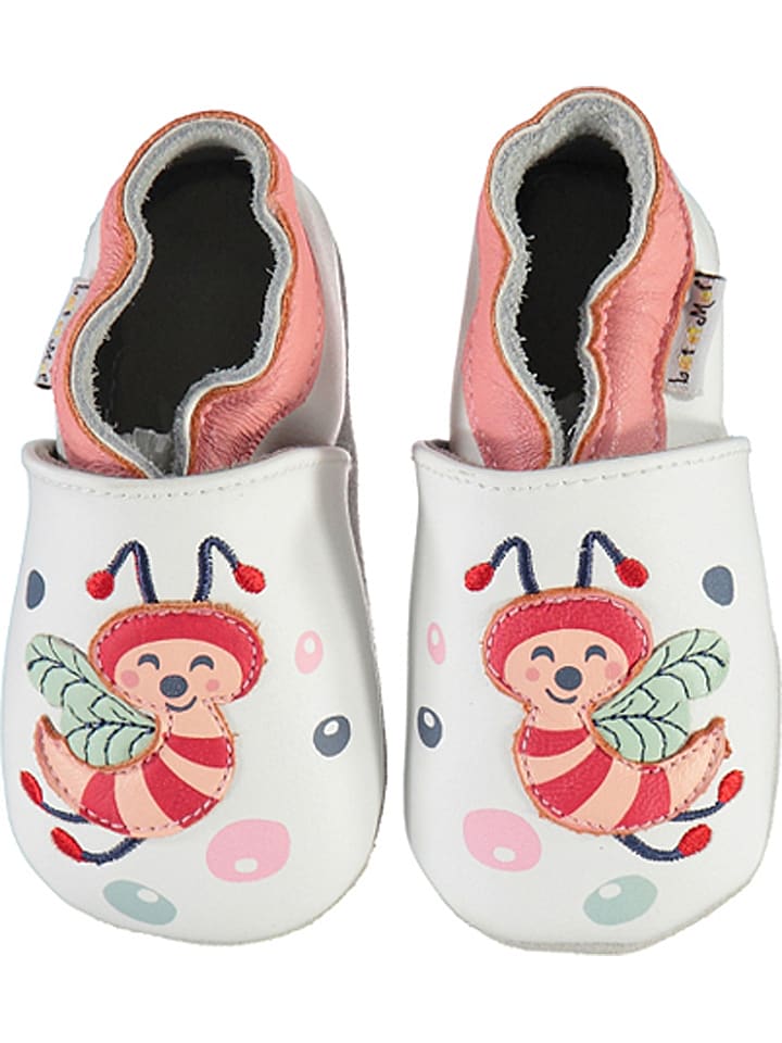 Babys Schuhe | Leder-Krabbelschuhe in Grau/ Gelb - UO86928