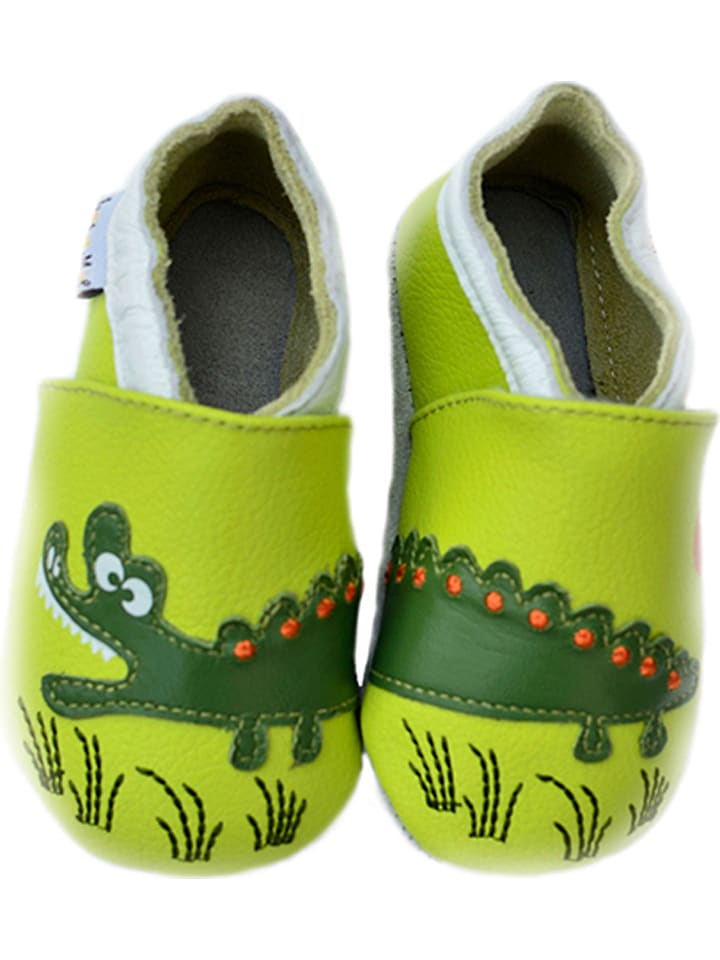Babys Schuhe | Leder-KrabbelschuheKrokodil in Grün - PX66496