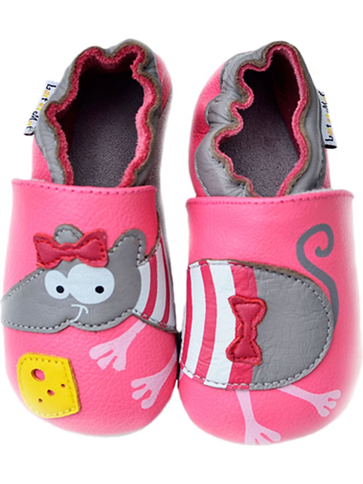 Babys Schuhe | Leder-KrabbelschuheMarienkäfer in Weiß/ Rot - PD68589