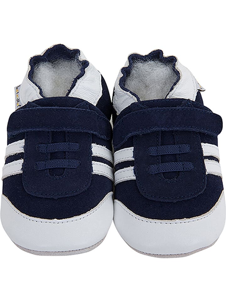 Babys Schuhe | Leder-Krabbelschuhe in Dunkelblau - MI14249