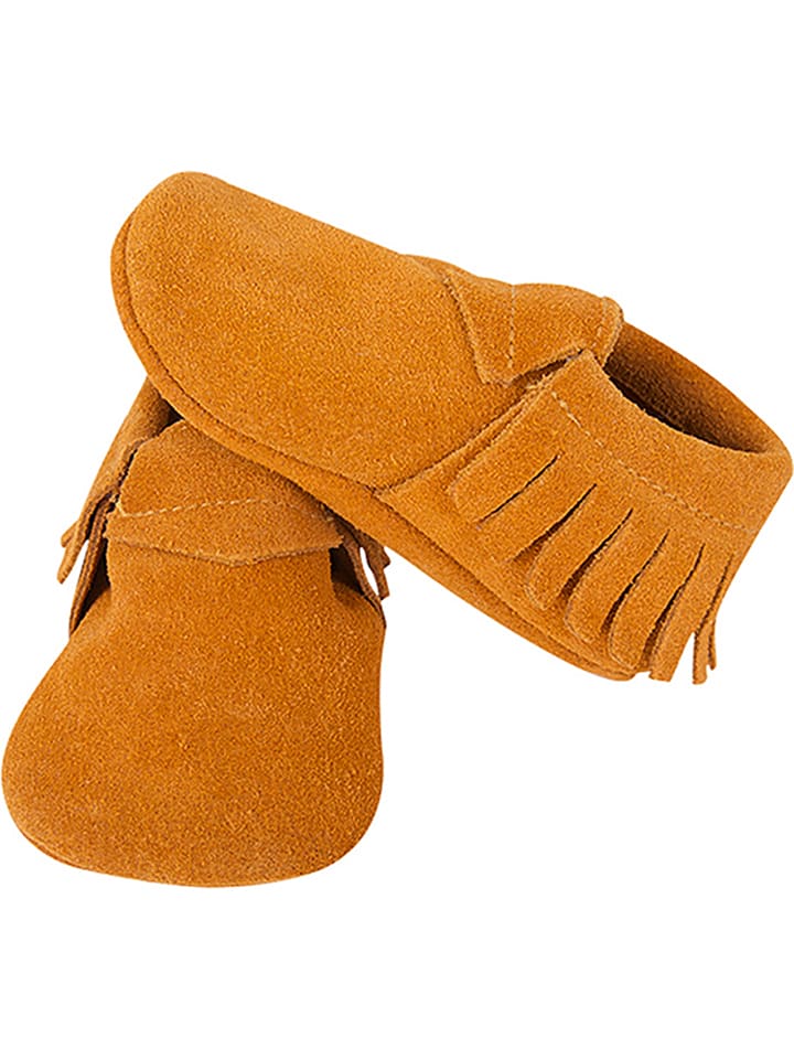 Babys Schuhe | Leder-Krabbelschuhe in Cognac - HY60152