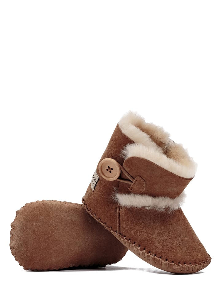 Babys Schuhe | Lammfell-BabyschuheBooty in Braun - MW16452