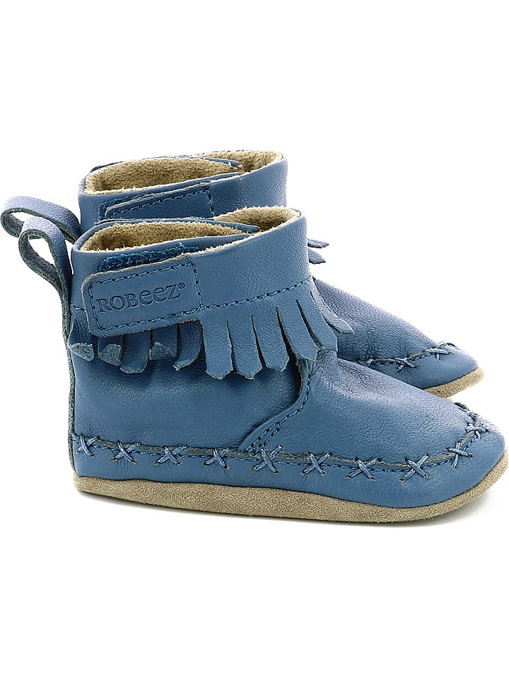 Babys Schuhe | Leder-KrabbelschuheFunky in Blau - QL74699
