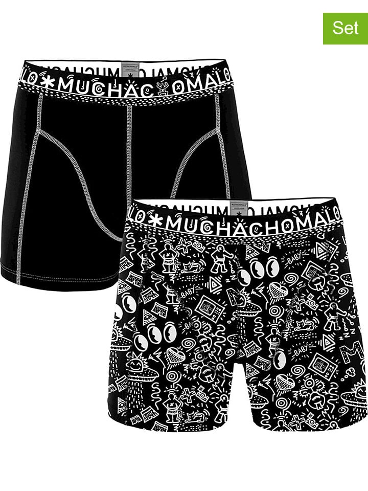 letterlijk genoeg Discipline Muchachomalo 2-delige set: boxershorts wit/zwart goedkoop kopen | limango