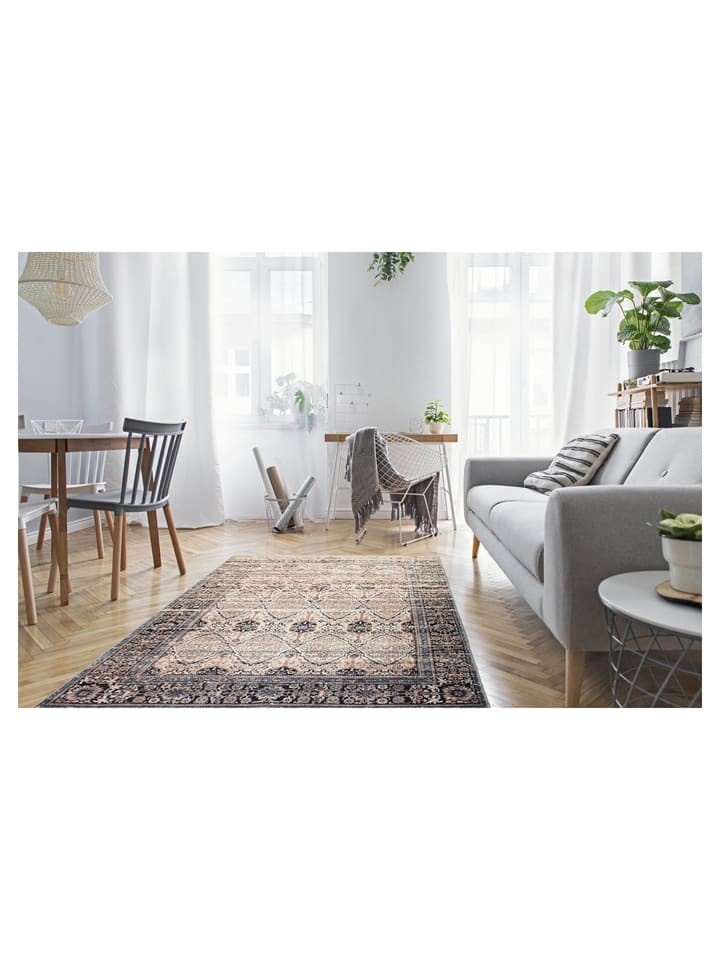 Nazar Kurzflor Teppich Perst In Beige Blau Gunstig Kaufen Limango
