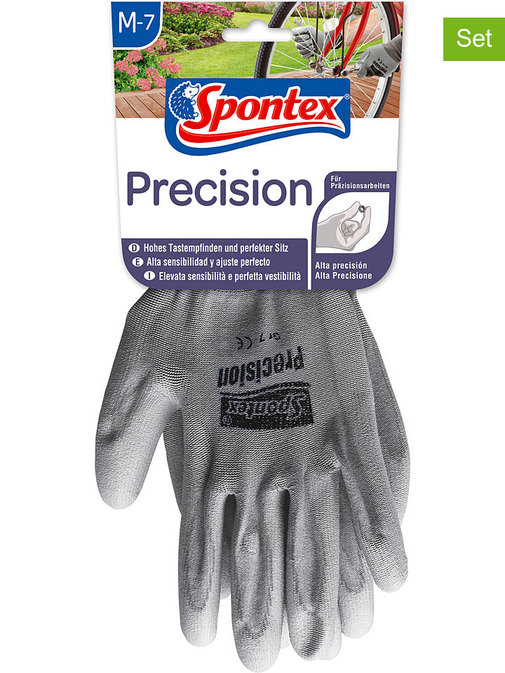 Spontex Uniwersalne rękawiczki ochronne (5 par) "Precision" w kolorze szarym