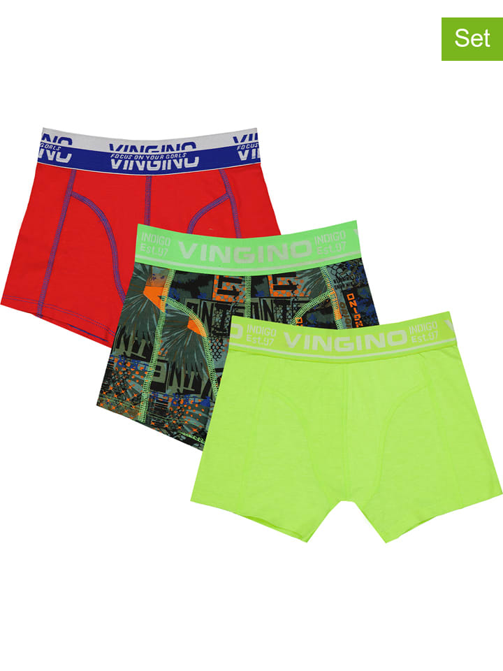 Vingino 3-delige set: boxershorts groen/rood/meerkleurig goedkoop kopen |  limango