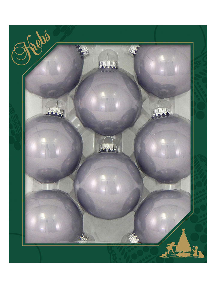 Krebs Glas Lauscha Christbaumkugeln in Grau 8 Stück günstig kaufen