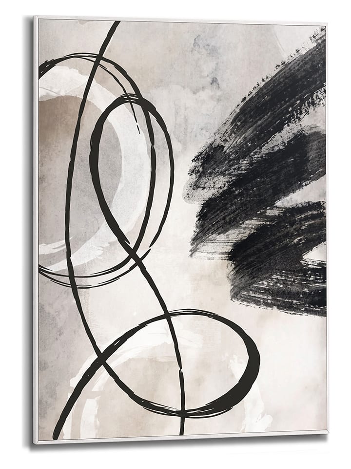 Ingelijste kunstdruk "Lines and Brushes" - (B)50 x (H)70 cm