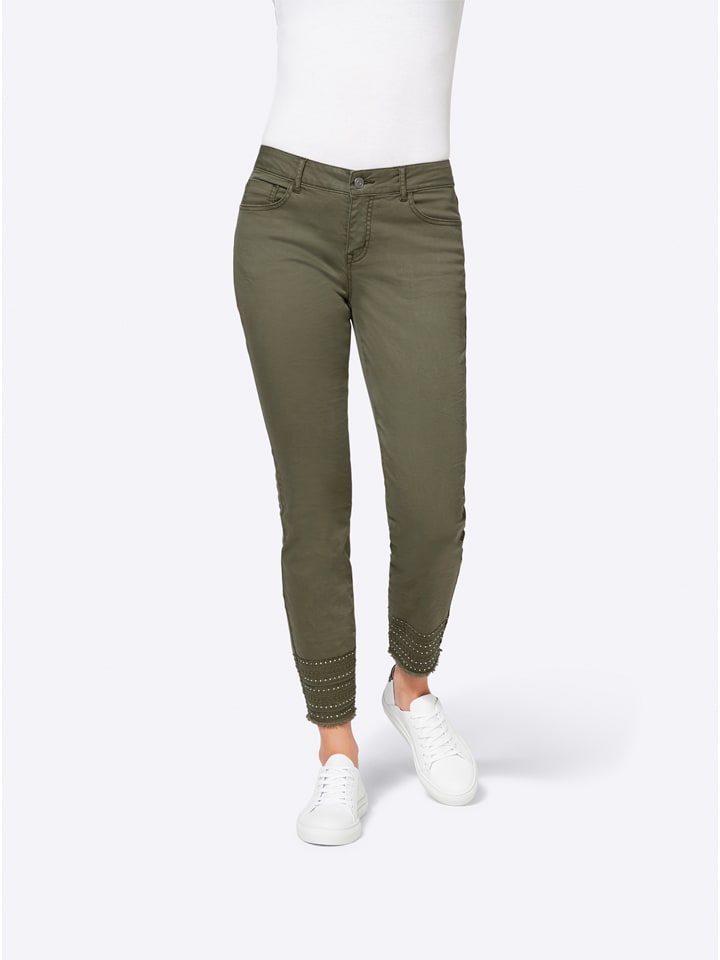 Heine Spijkerbroek - skinny fit - kaki goedkoop kopen | limango