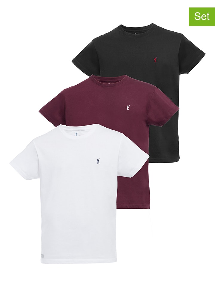 Polo Club 3er Set Shirts In Weiss Aubergine Schwarz Gunstig Kaufen Limango
