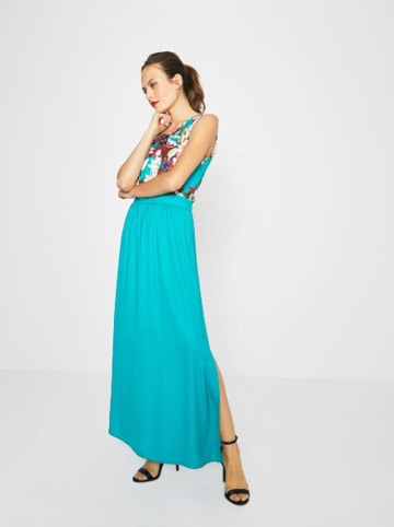 Surkana Sukienka w kolorze turkusowym ze wzorem