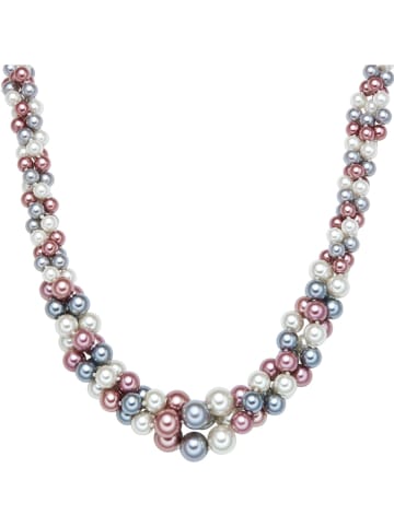 KAIMANA Naszyjnik perłowy w kolorze srebrno-biało-jasnoróżowym - dł. 50 cm