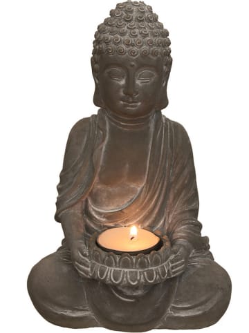 Ethnical Life Windlicht "Bouddha" grijs - (H)21 cm