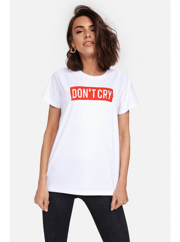 PLNY LALA T-shirt "Don't Cry" w kolorze białym