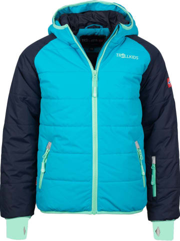 Trollkids Kurtka narciarska "Hafjell XT" w kolorze turkusowo-niebieskim