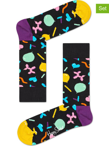 Happy Socks 2-delige set: sokken "Balloon Animal" zwart/meerkleurig