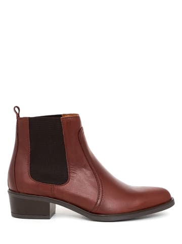 Abril Flowers Leder-Chelsea-Boots in Braun