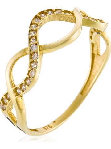 OR ÉCLAT Złoty pierścionek "Liens du Coeur" z cyrkonią