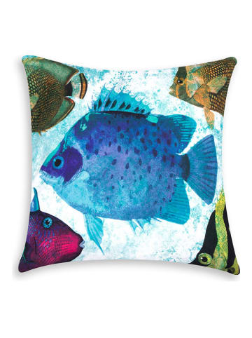 Sea you at home Kussen "Coral Reef" blauw/meerkleurig - (L)45 x (B)45 cm